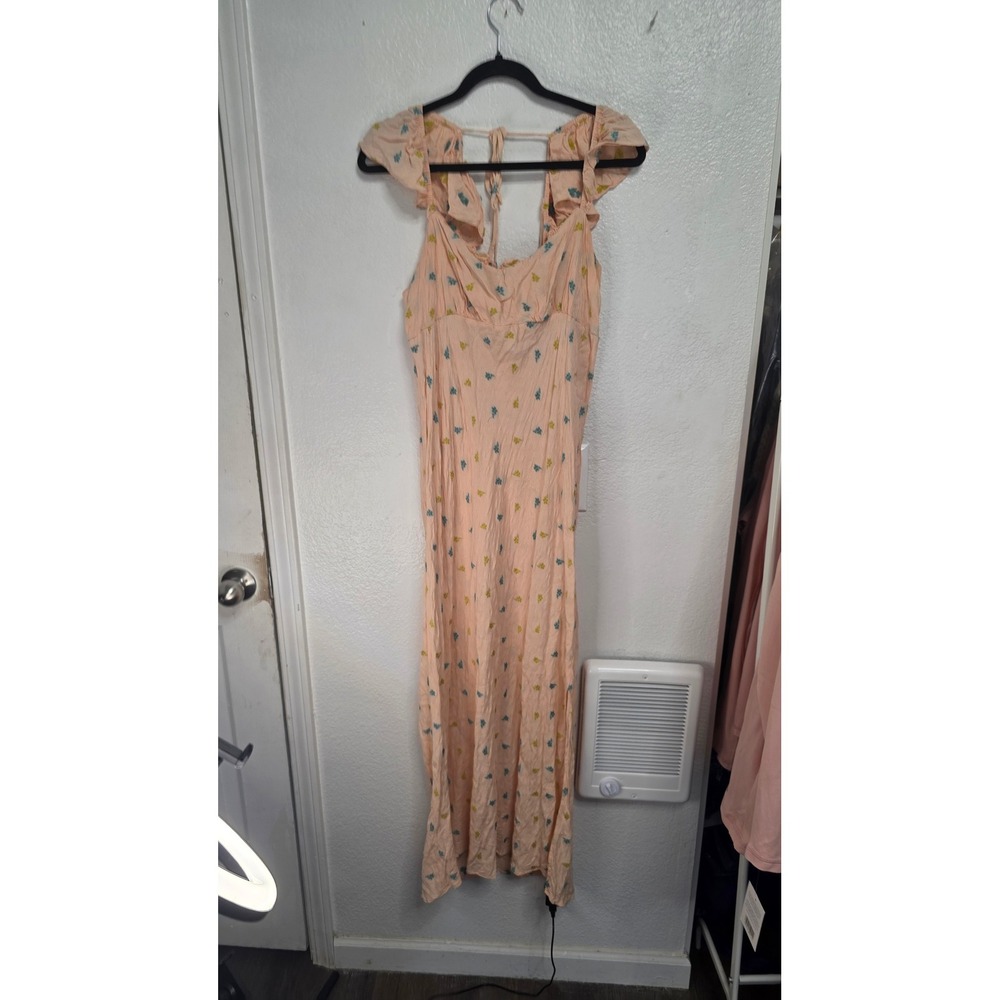 Anthropologie Maxi Dress Womens L Peach Excellent